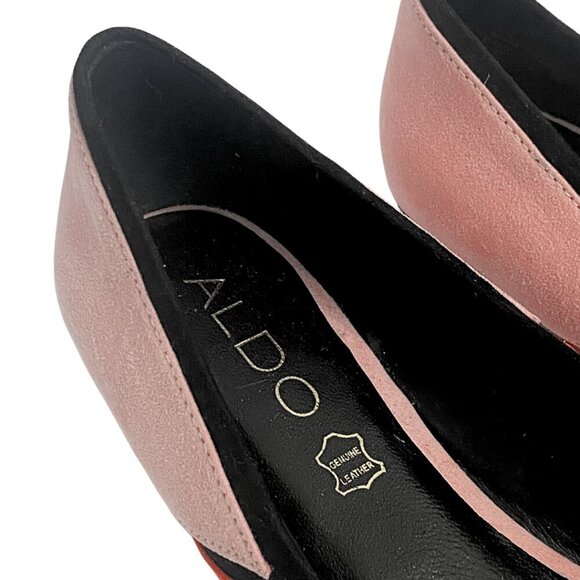 Women's Aldo Colorblock Real Leather Modern Ballet Flats Chic and Cute - Picture 4 of 7